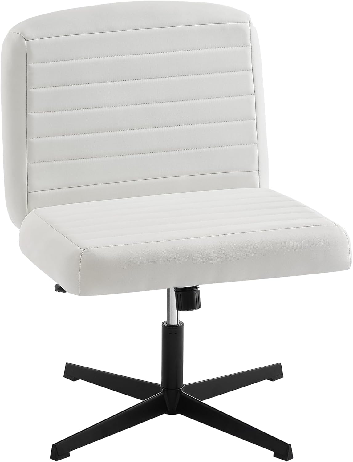 VECELO Armless Office Chair No Wheels Fabric Padded Cross Legged - VECELO