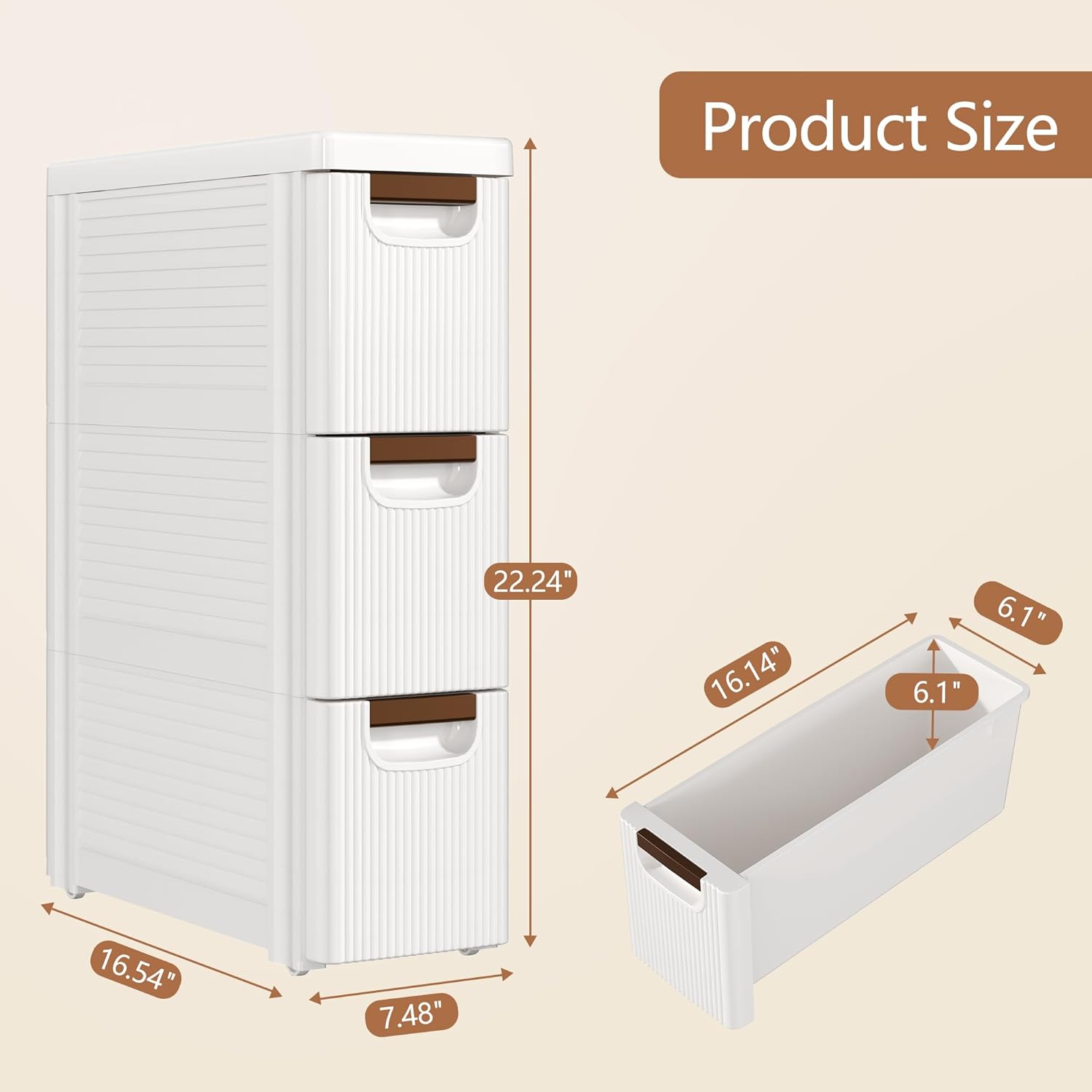 VECELO Narrow Bathroom Storage Cabinet