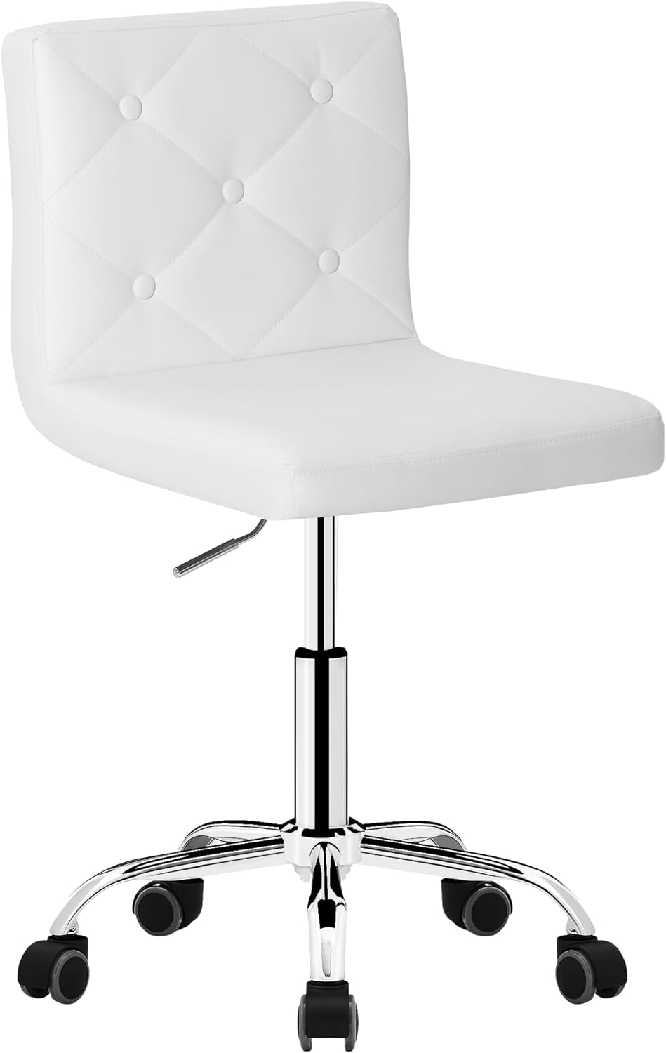 VECELO PU Leather Mid-Back Armless Desk Chair Adjustable Height 360° Rolling Swivel