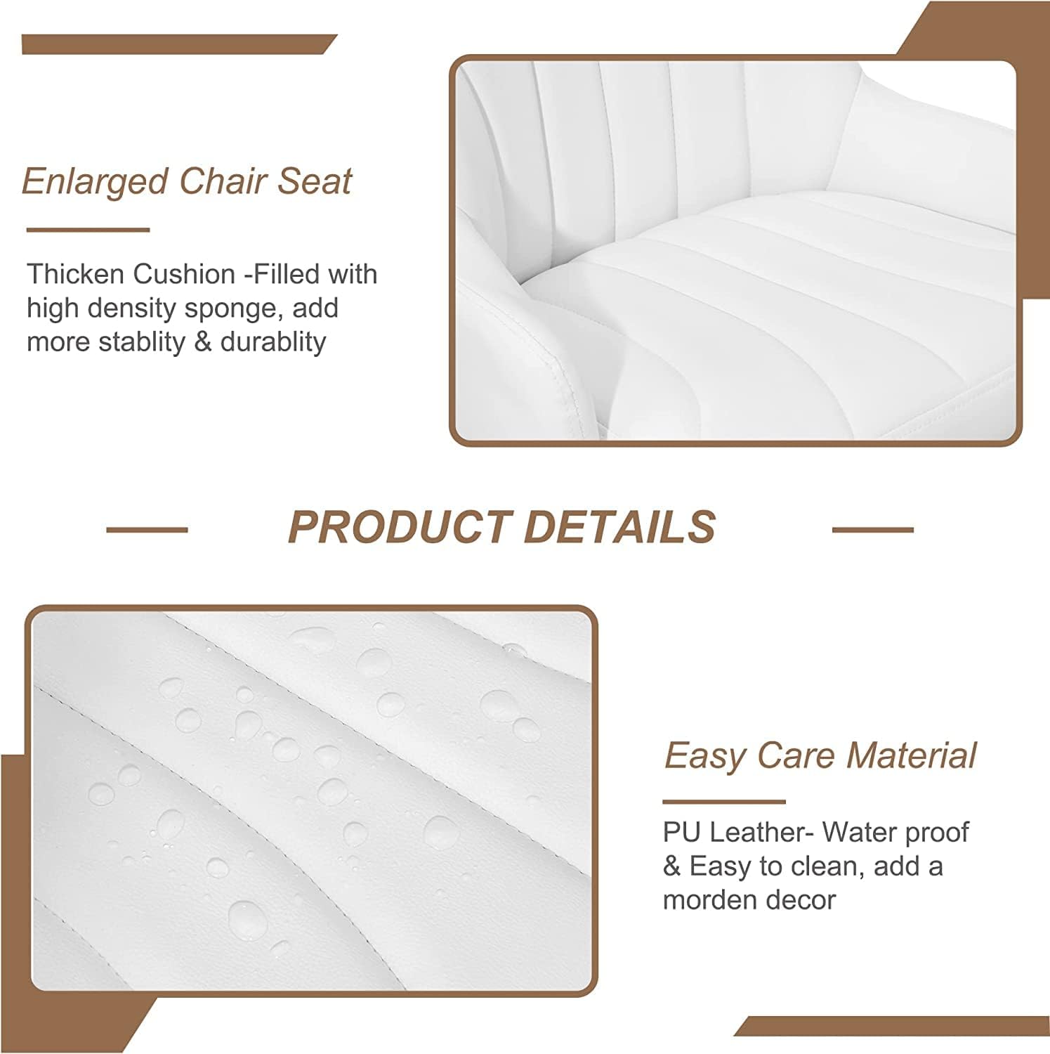 VECELO Adjustable Counter Height Bar Stools with Back and Arm Stools Set of 2 - VECELO