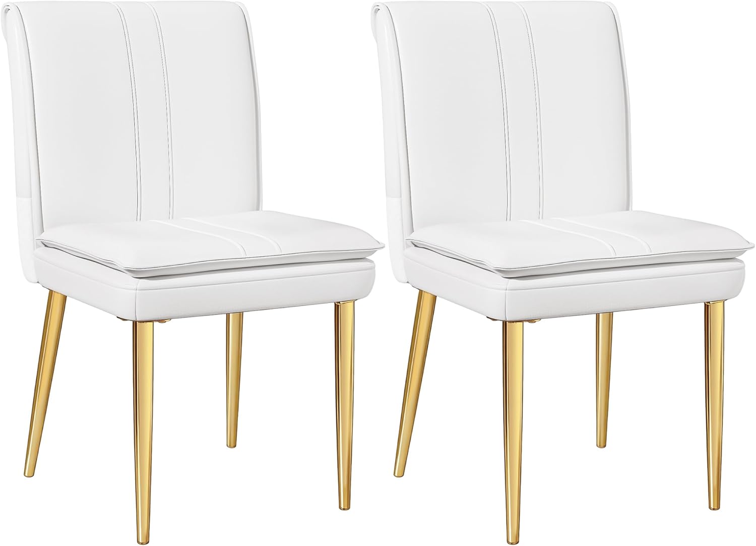 VECELO Upholstered PU Dining Chairs Set of 2
