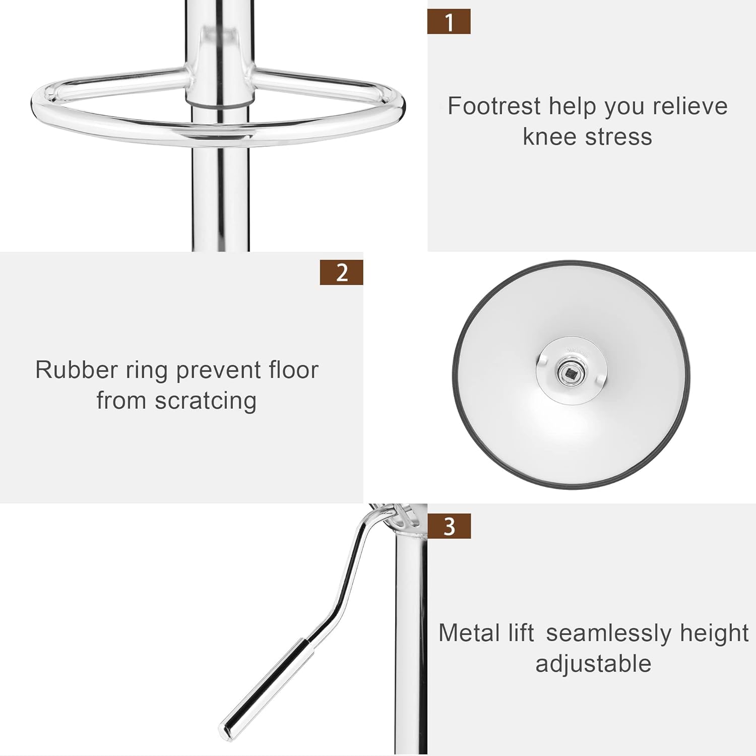 VECELO Adjustable Counter Height Bar Stools Set of 2 - VECELO