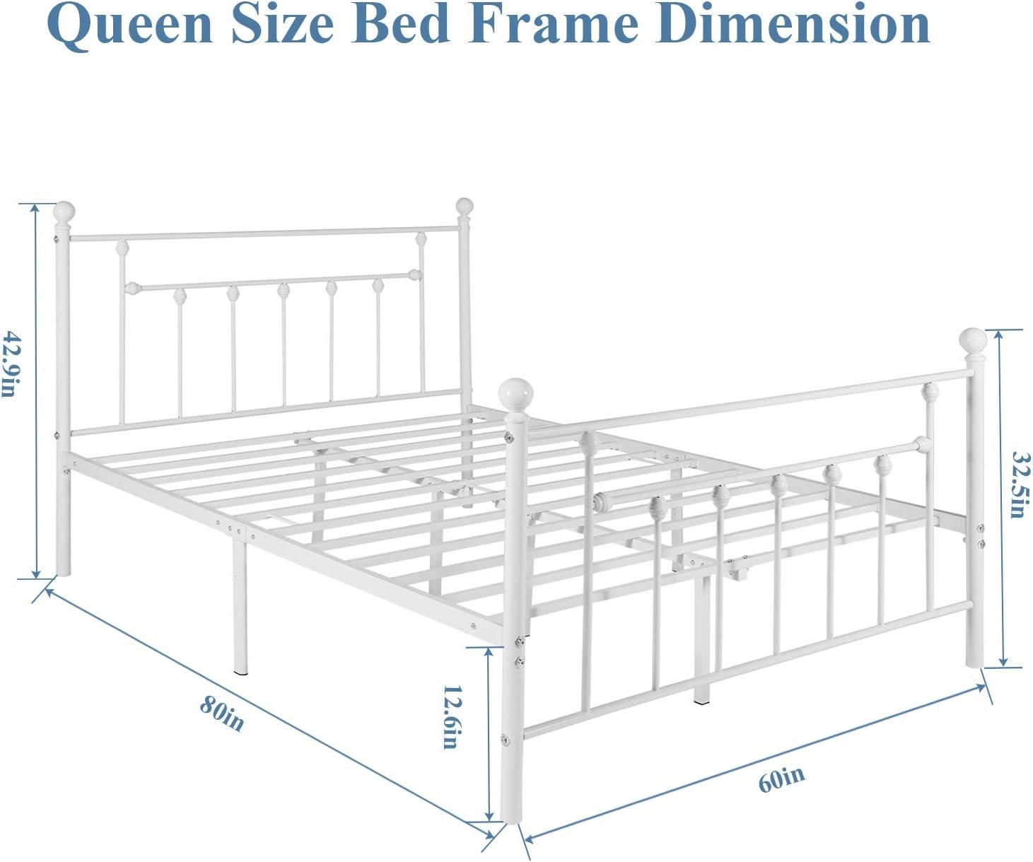 Modern Metal Platform Bed Frame Mattress Foundation with Headboard and Footboard