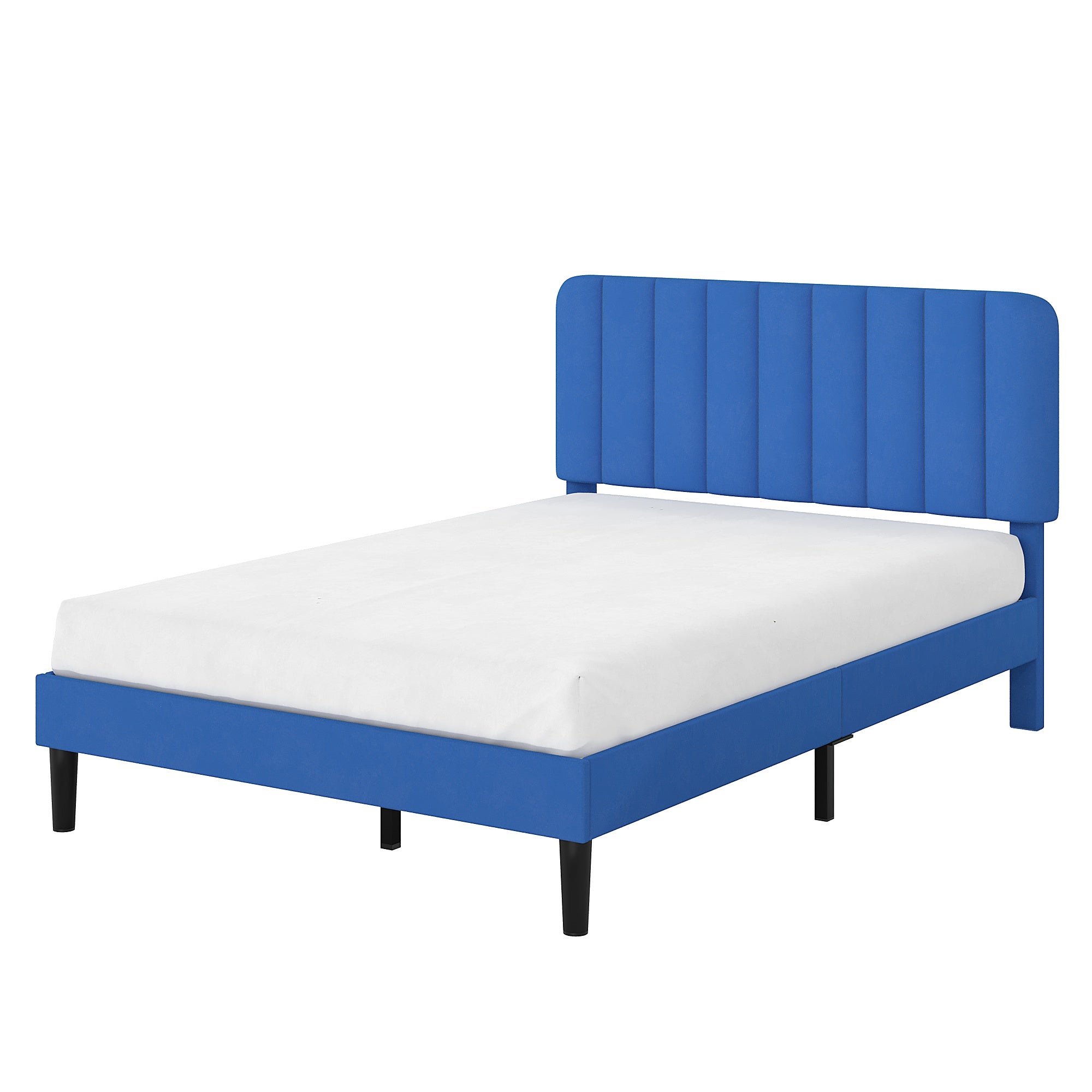 VECELO Upholstered Platform bedframe with Adjustable Headboard
