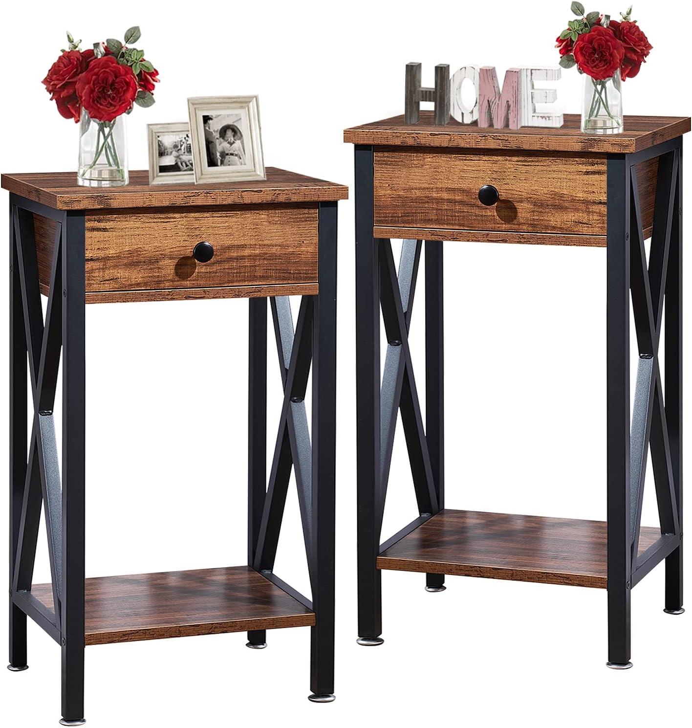 VECELO 27.6‘’ Tall Nightstand End Side Table, 1 pack/2 packs - VECELO