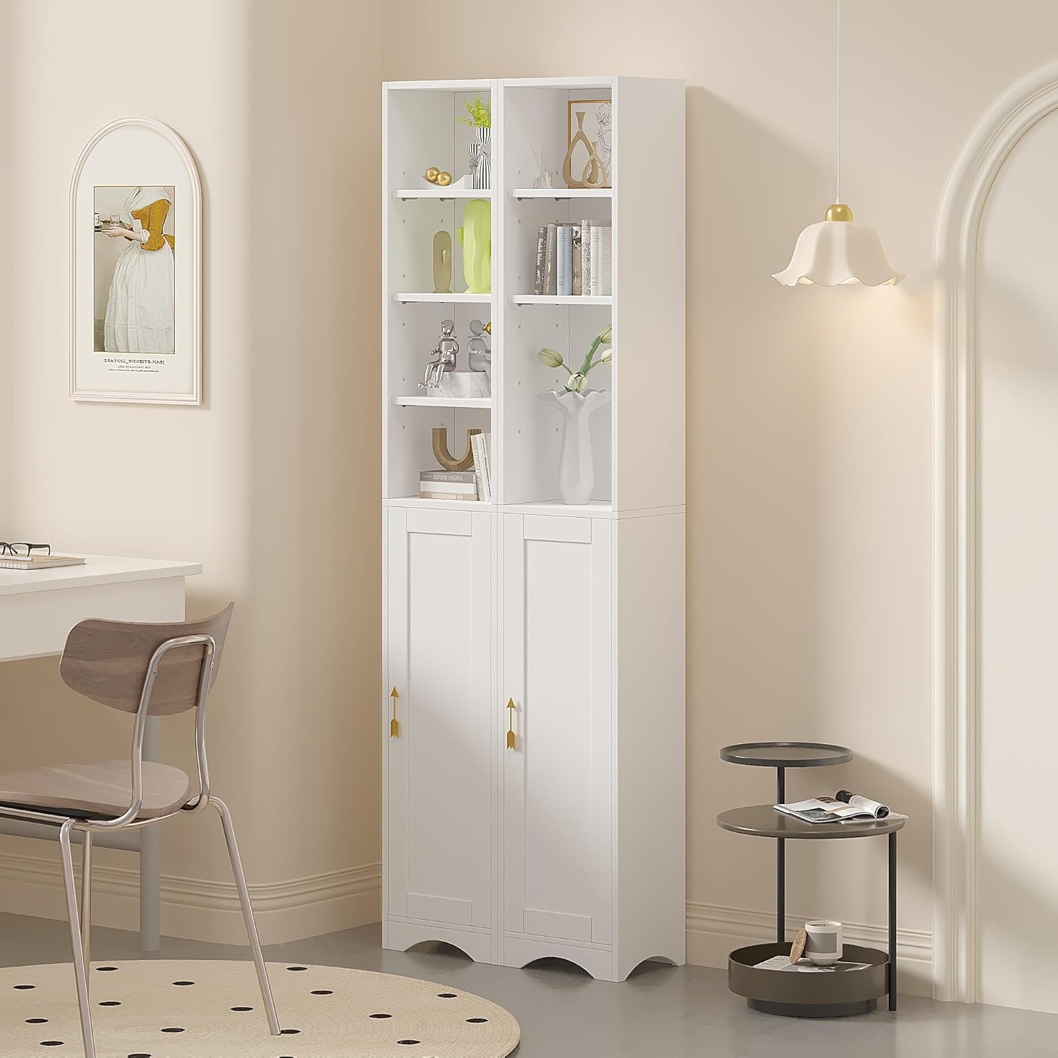 VECELO 71-Inch Tall Narrow Corner Bookcase