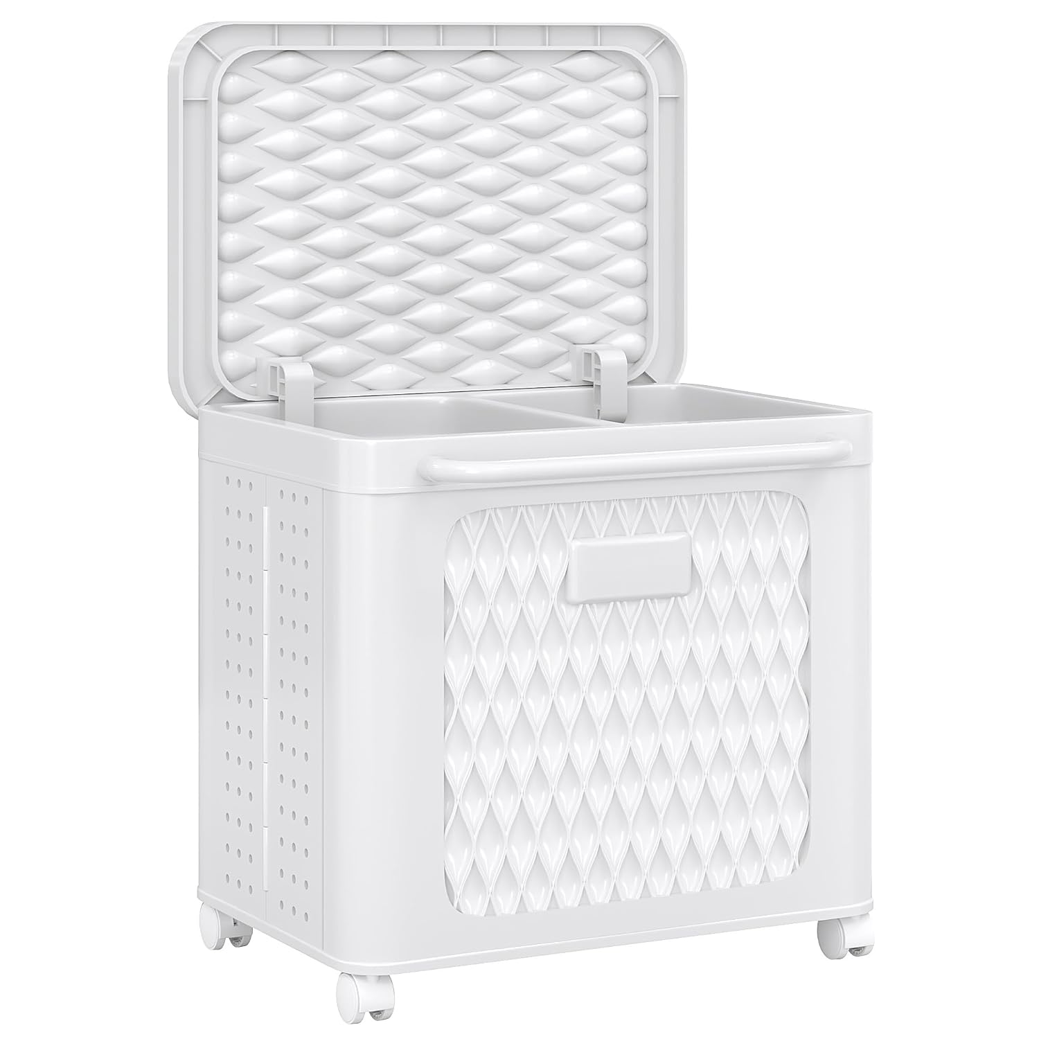 VECELO Rolling Laundry Hamper with Wheels and Lid