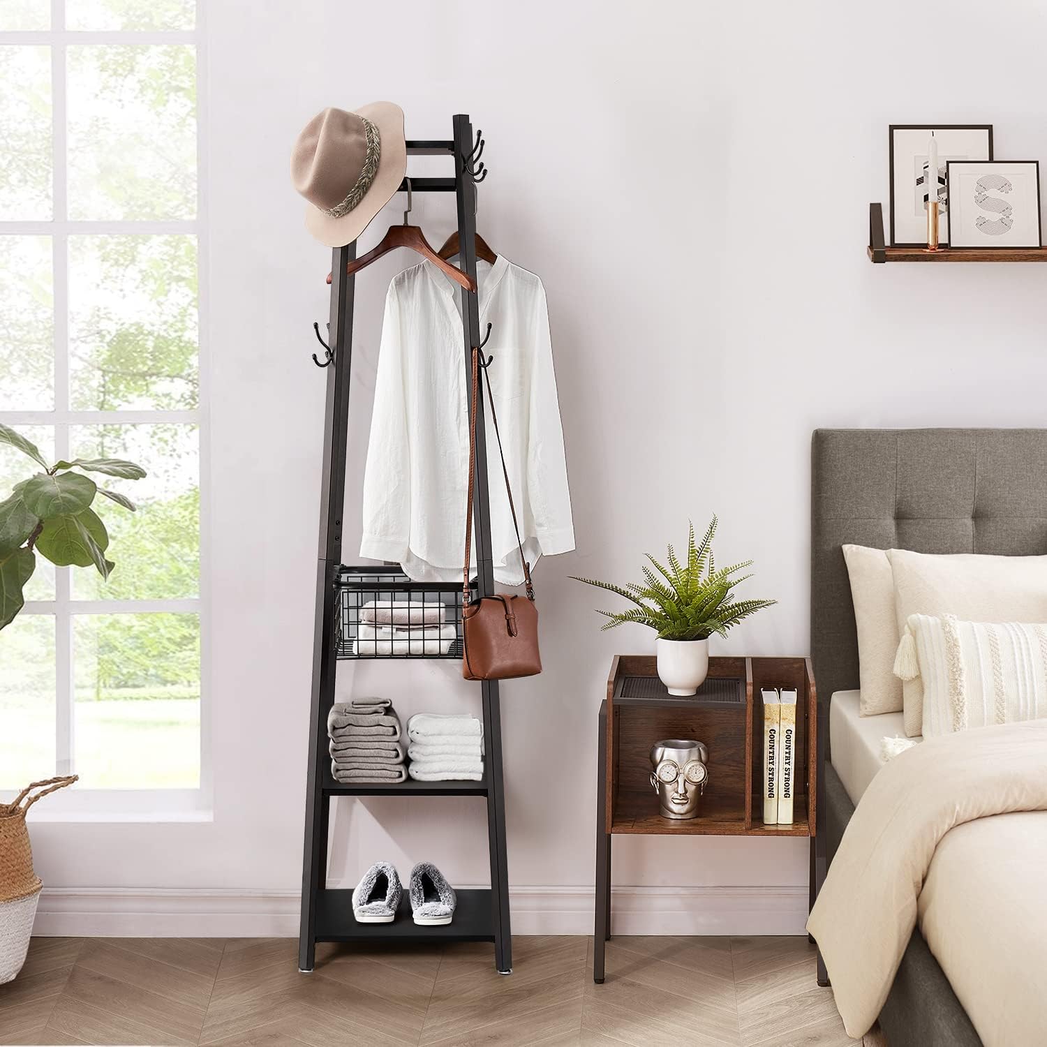 VECELO Coat Rack Freestanding Hall Tree - VECELO