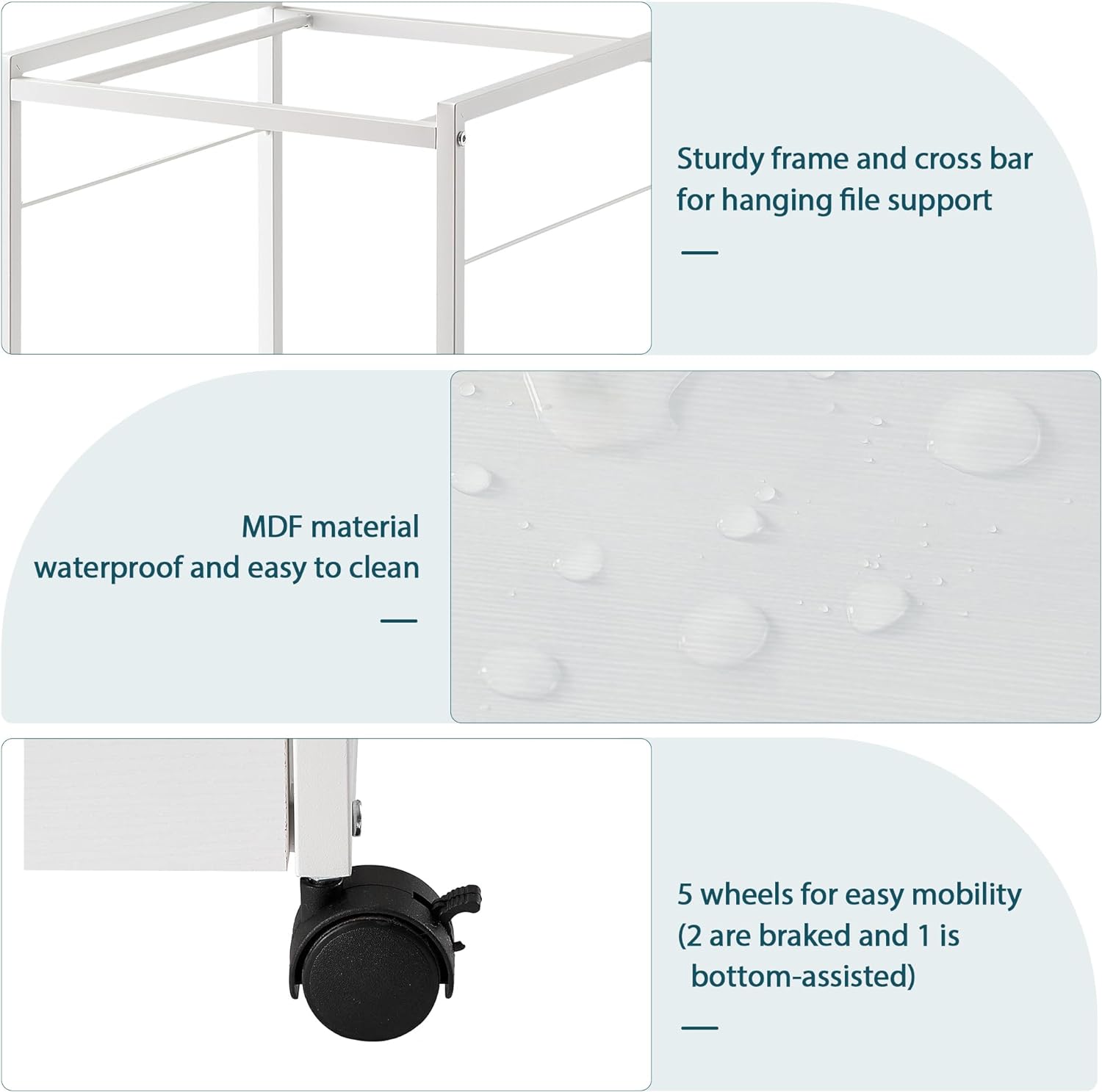 VECELO Filing Cabinet/Organization for Hanging Files