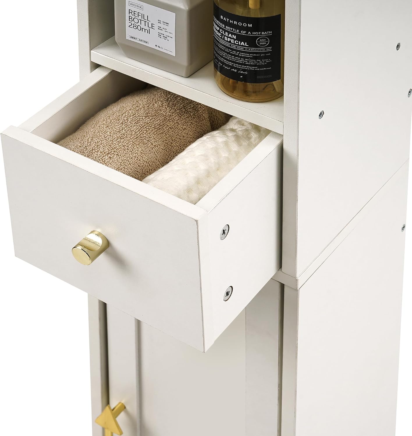 VECELO Tall Bathroom Cabinet with Adjustable Shelves