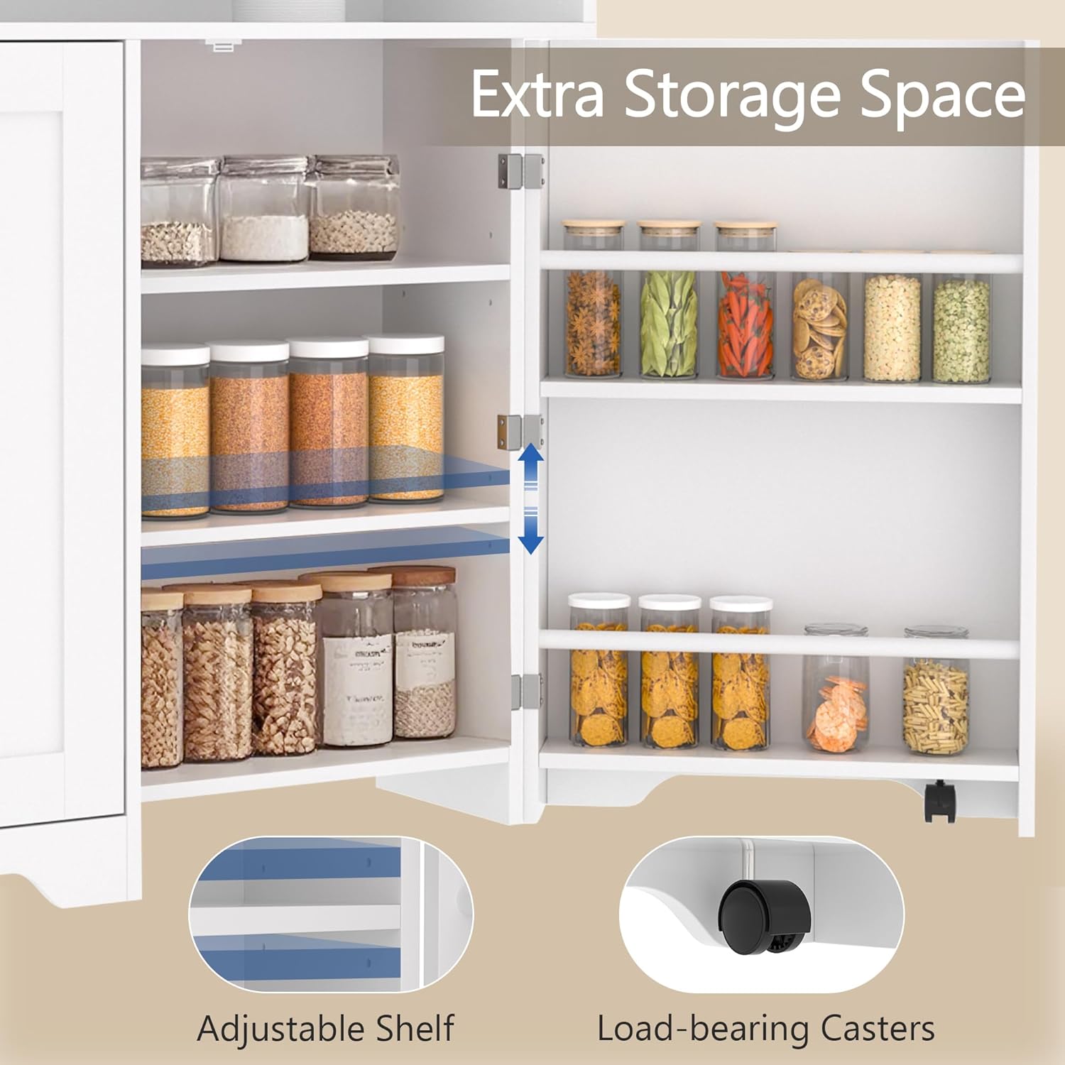 VECELO Tilt Out Trash Can Cabinet, Kitchen Trash Bin Cabinet with Adjustable Shelves and Charging Station