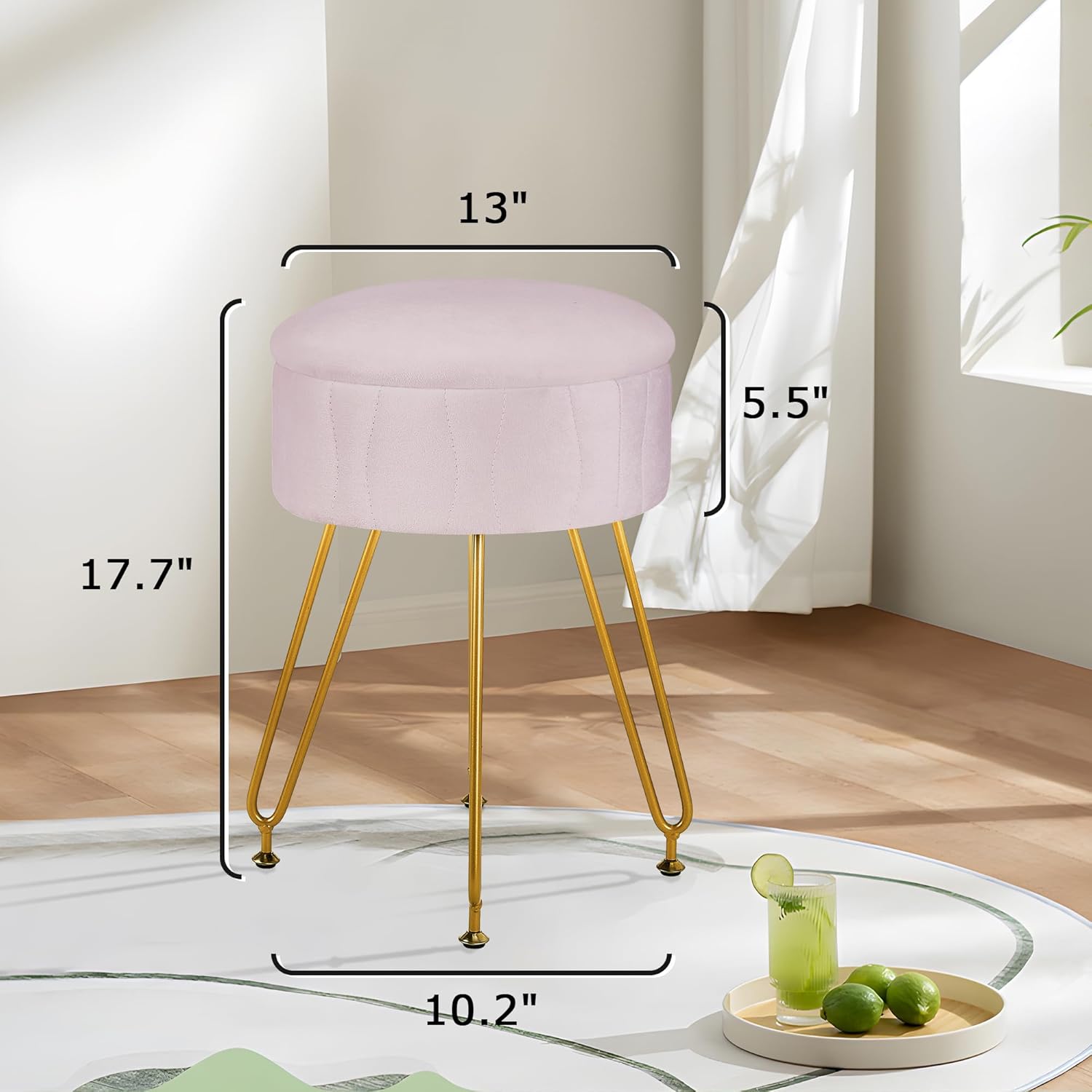 VECELO Vanity Stool with Storage