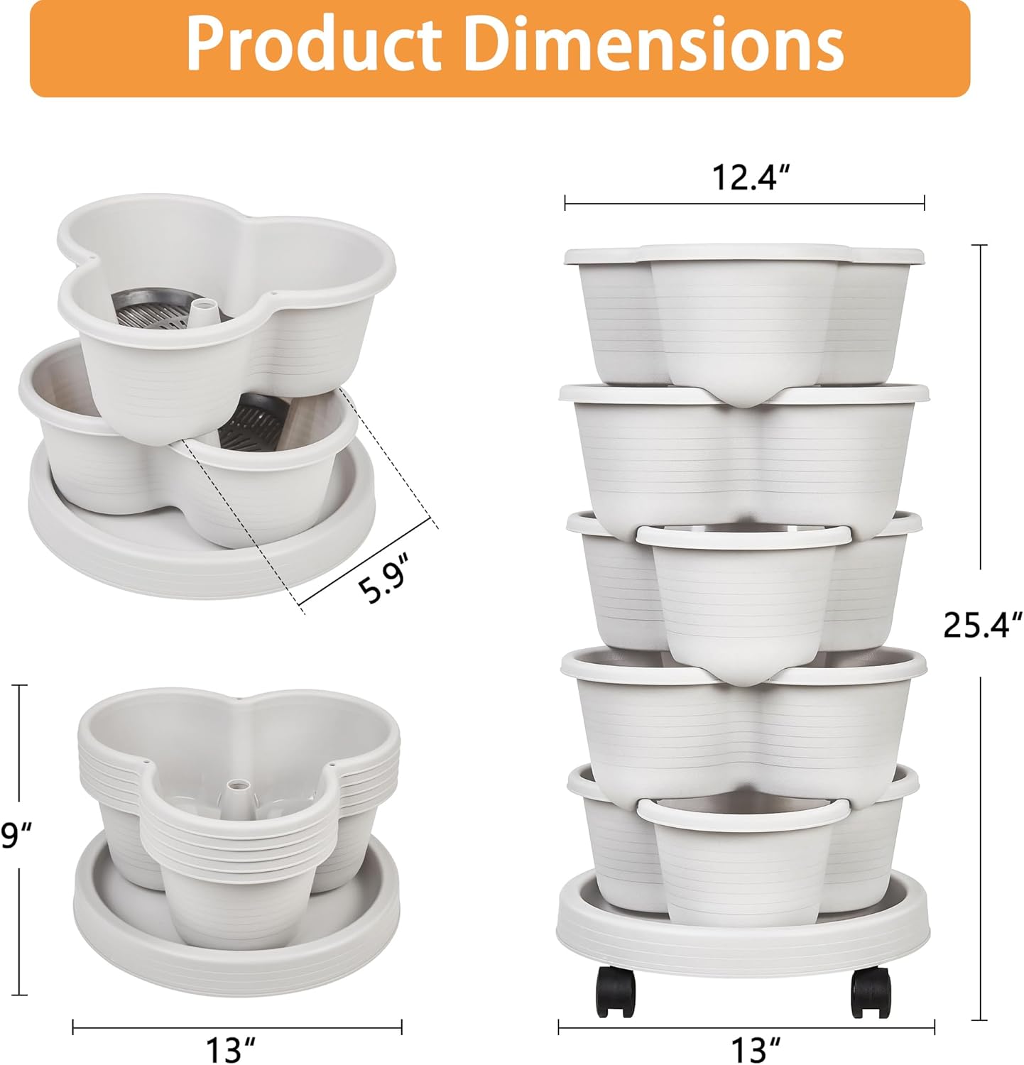 VECELO 5 Tier Vertical Garden Planter
