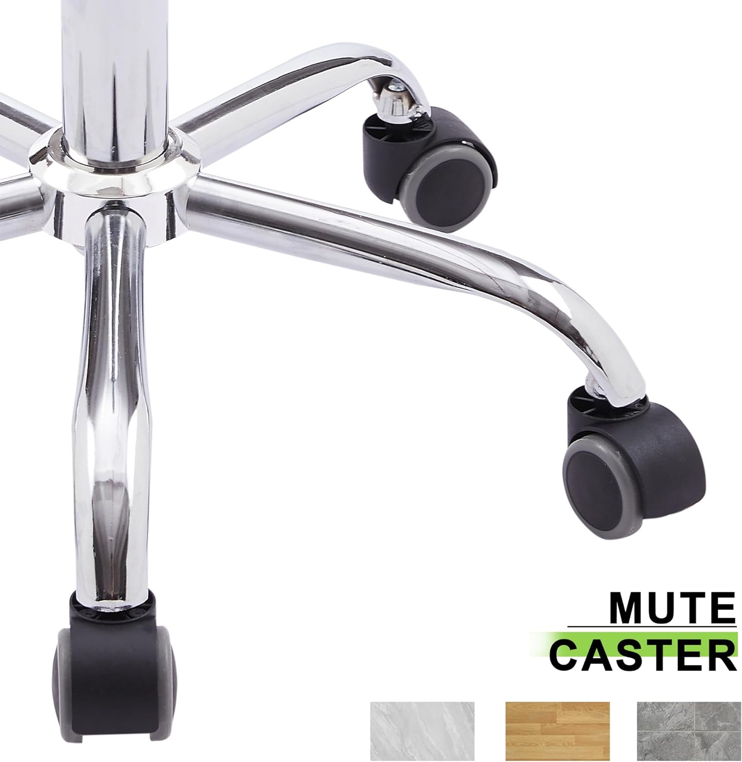 VECELO PU Leather Mid-Back Armless Desk Chair Adjustable Height 360° Rolling Swivel