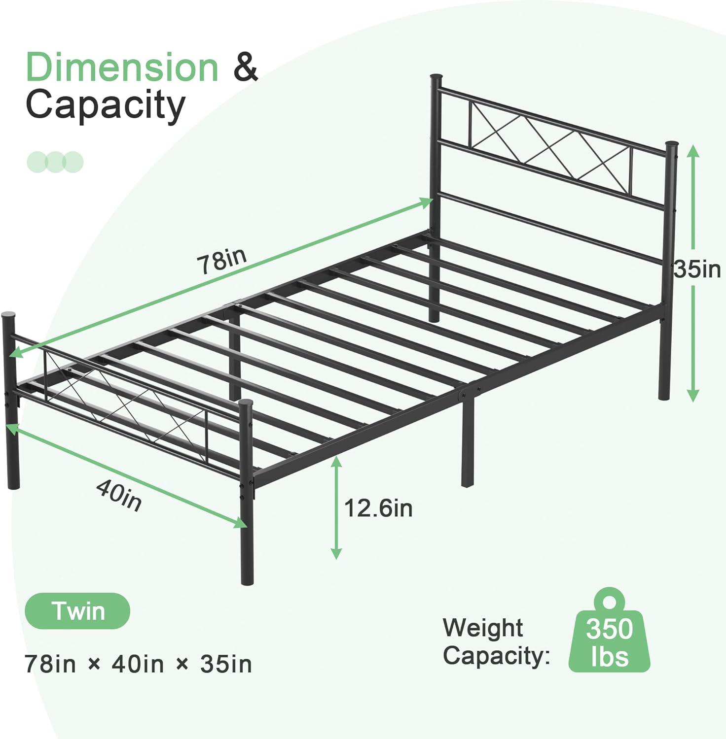 VECELO Metal Platform Bed Frame Mattress Foundation