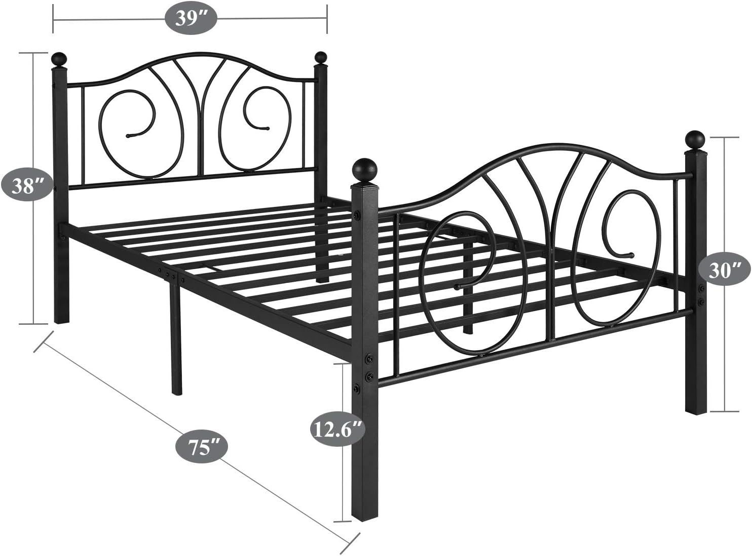 VECELO Metal Platform Bed Frame/Mattress Foundation