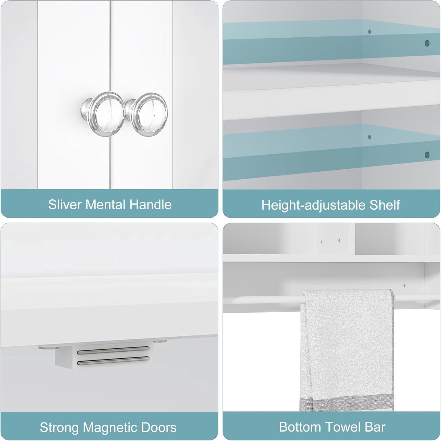 VECELO Bathroom Wall Cabinet with LED Light