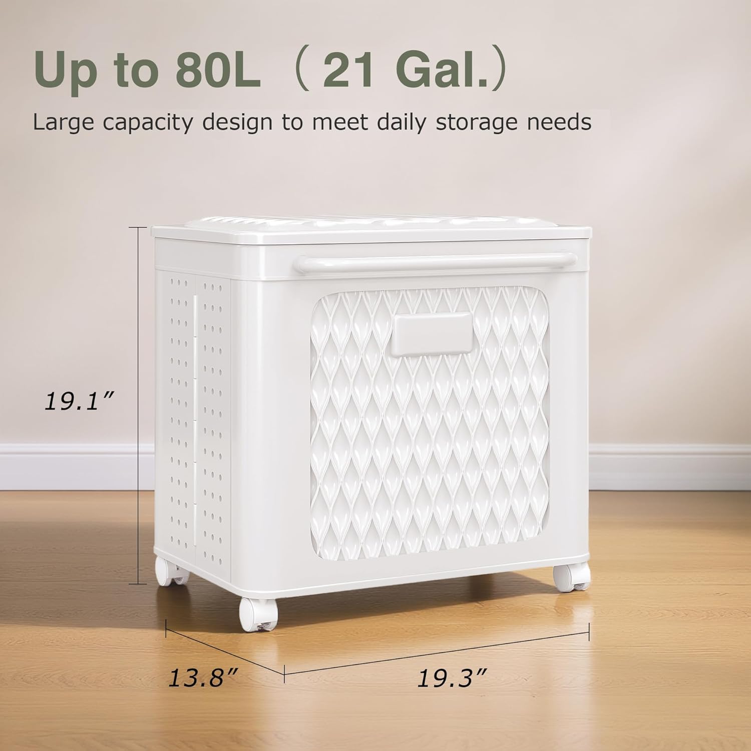 VECELO Rolling Storage Bins with Lid