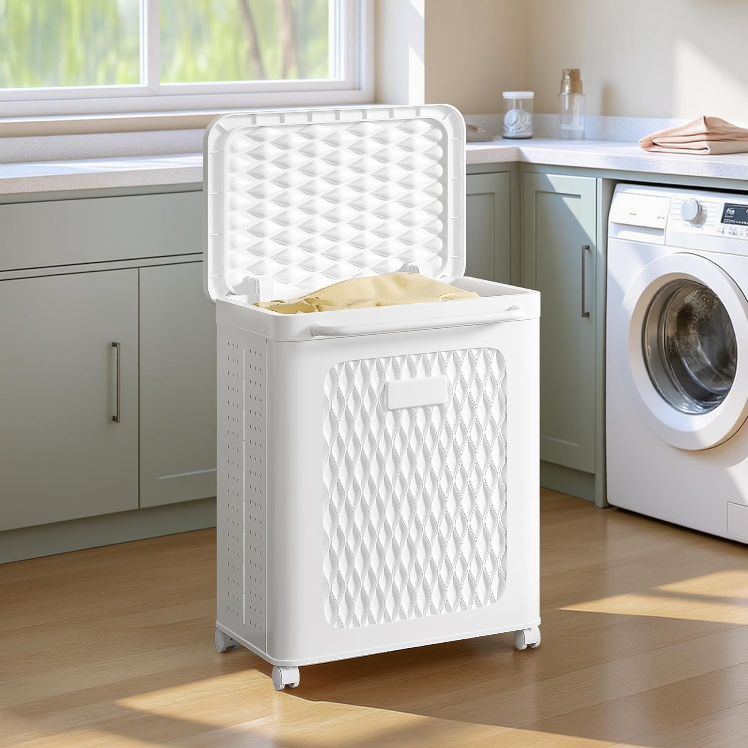 VECELO Rolling Storage Bins with Lid