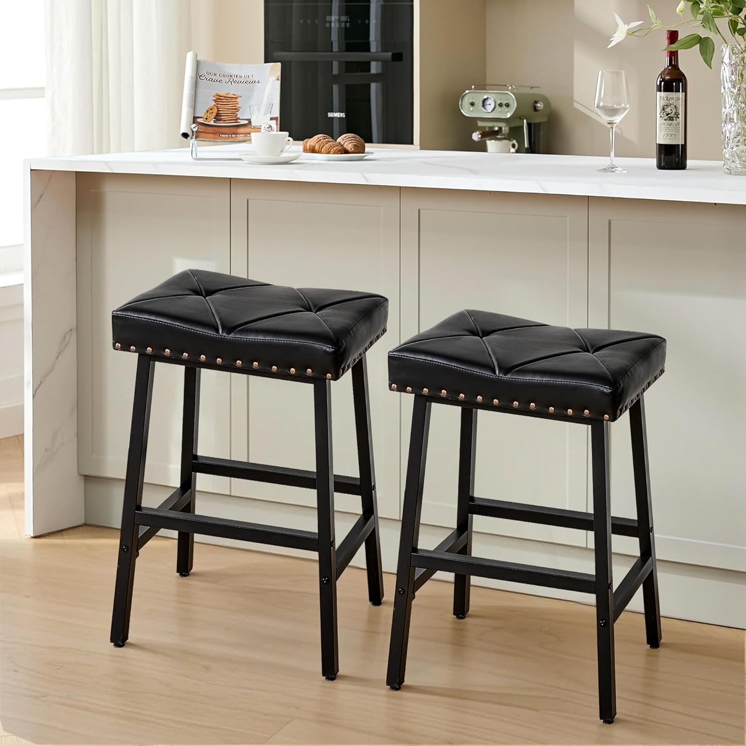 VECELO 25 inch Counter Height Stools for Kitchen Island - VECELO