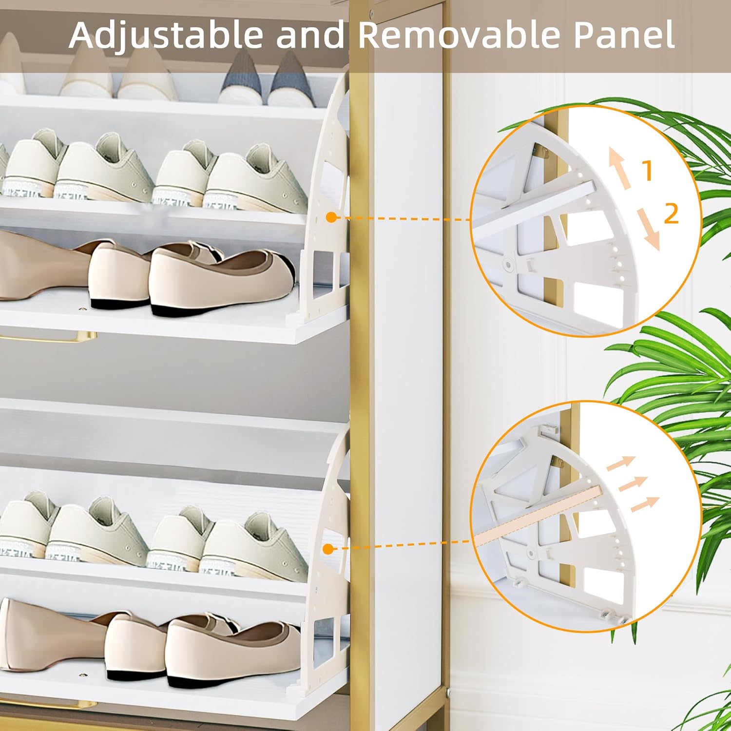 VECELO Shoe Storage Cabinet with 2 Flip