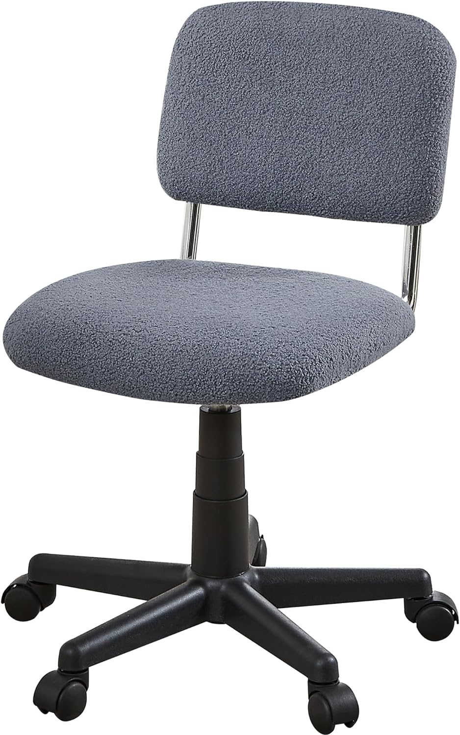 VECELO Faux Fur Comfy Height Adjustable Swivel Armless Home Office Sherpa Chair