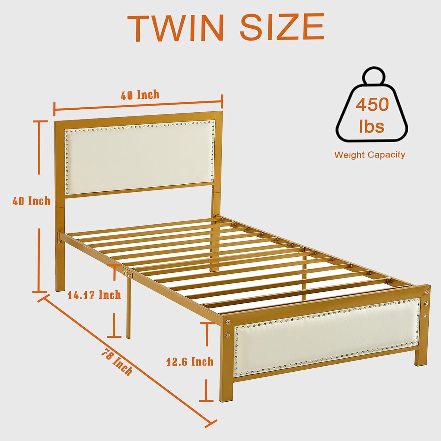 VECELO Bed Frame with Linen Fabric Headboard and Footboard No Box Spring Needed - VECELO