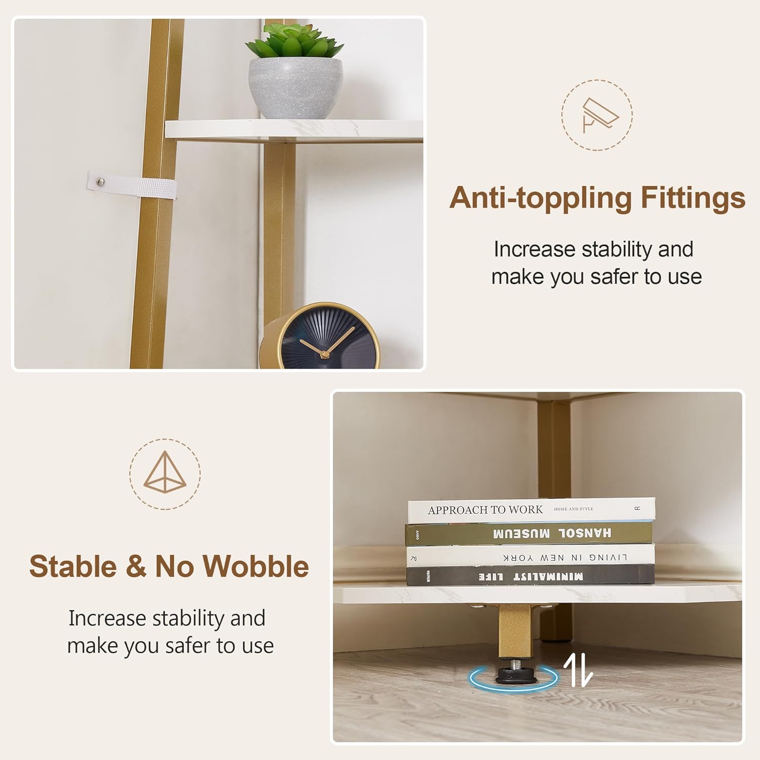 VECELO 6 Tier Corner Shelf, 69 Inch Industrial Bookshelf/Storage Stand with Metal Frame - VECELO