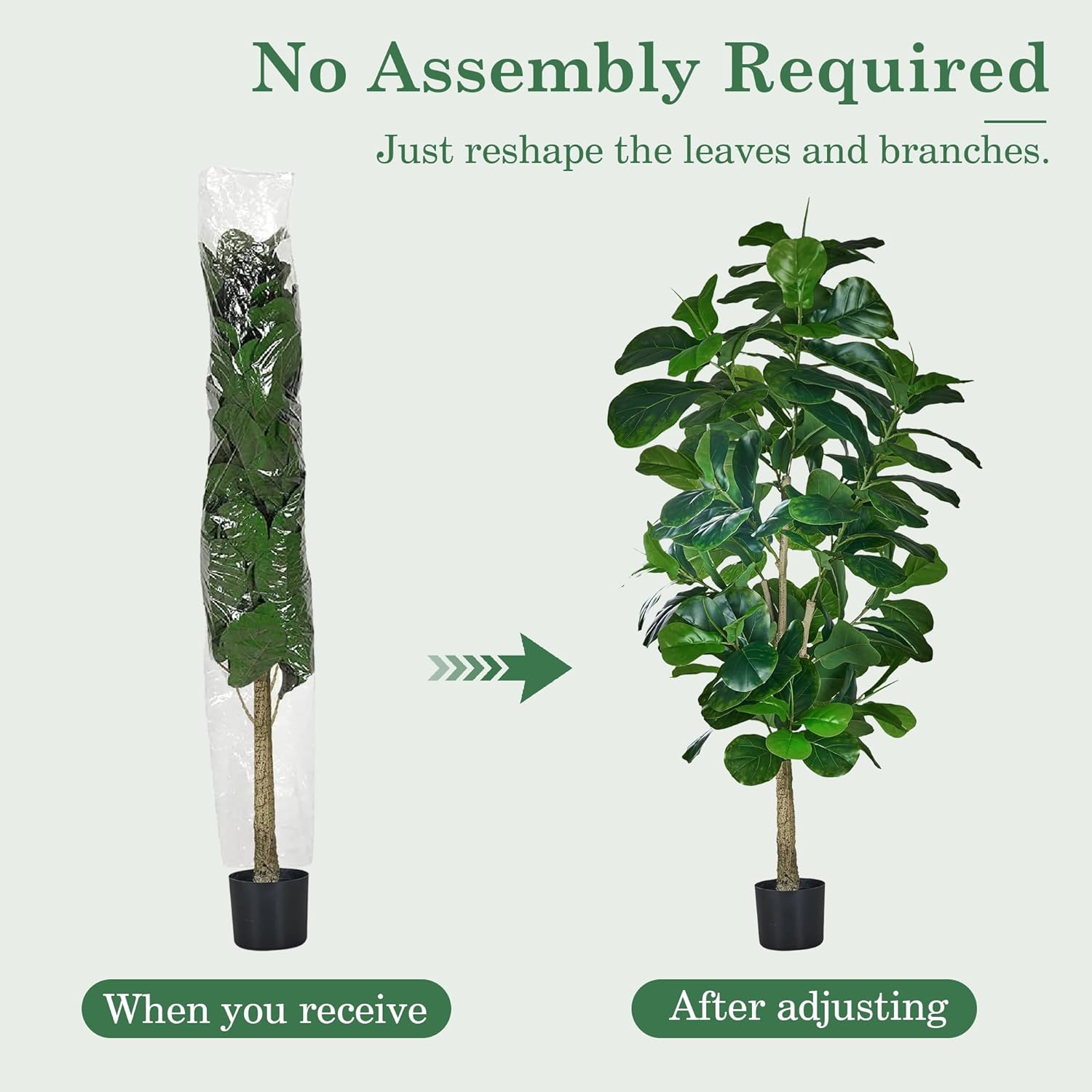 VECELO 6ft Artificial Fiddle Leaf Fig Tree