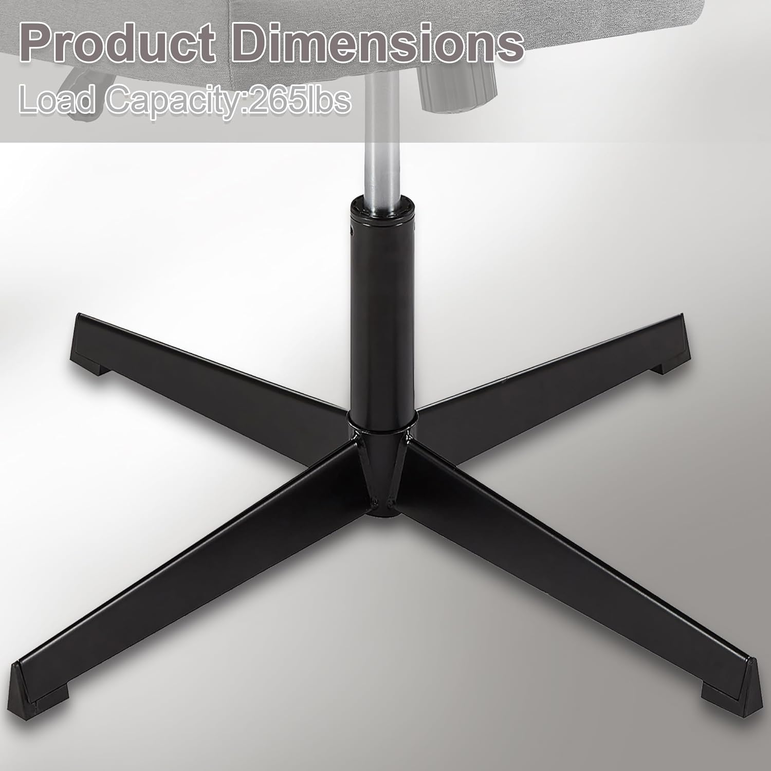 VECELO Armless Office Chair No Wheels Fabric Padded Cross Legged - VECELO