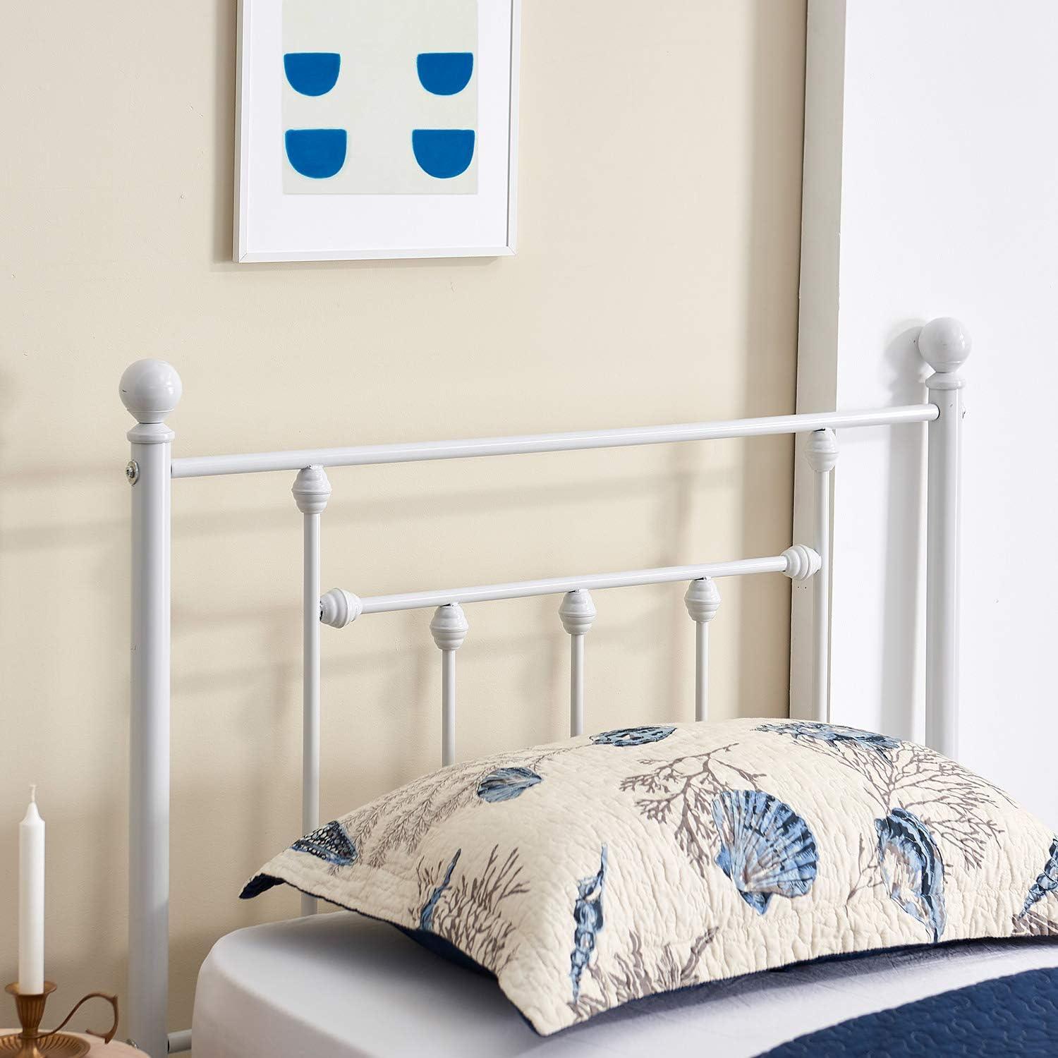 Modern Metal Platform Bed Frame Mattress Foundation with Headboard and Footboard