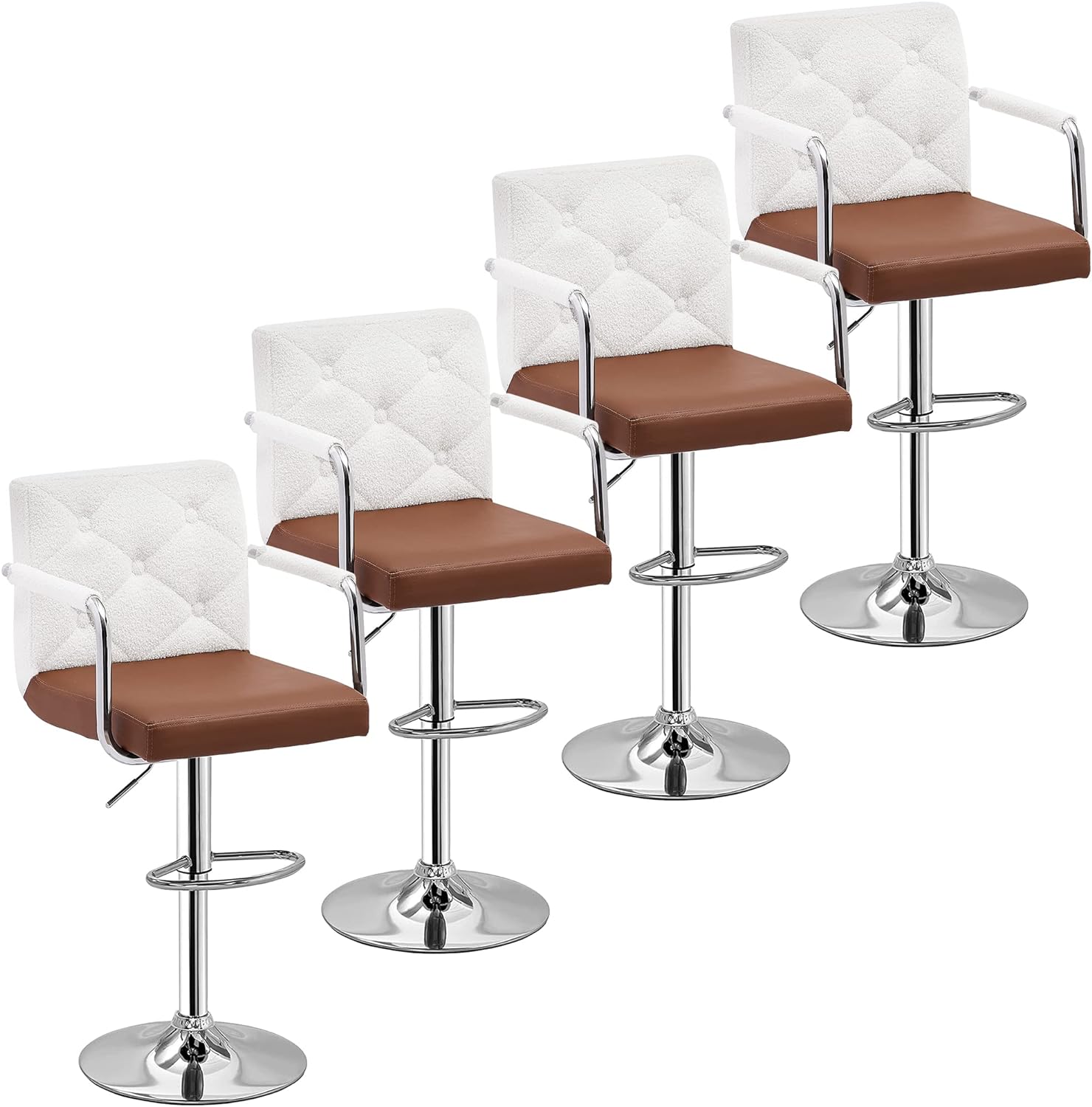 VECELO Adjustable Counter Height Bar Stools Set of 2 - VECELO