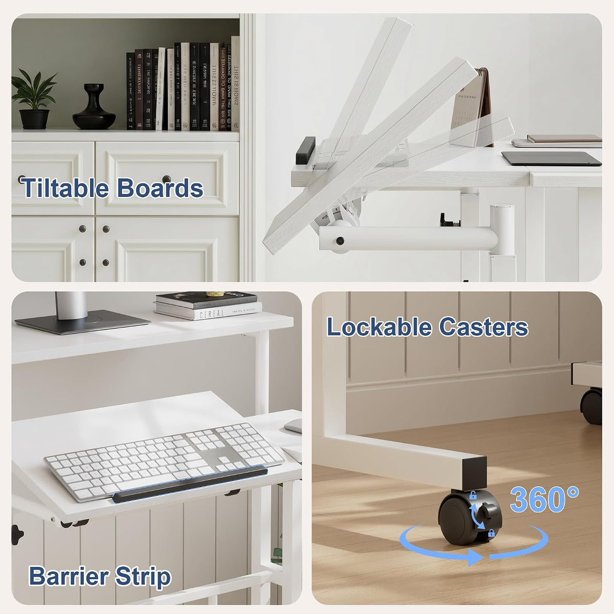 VECELO Mobile Small Standing Desk Adjustable Height