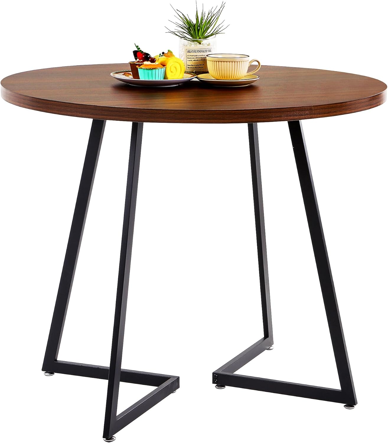 VECELO 35" Round Dining Table for 4