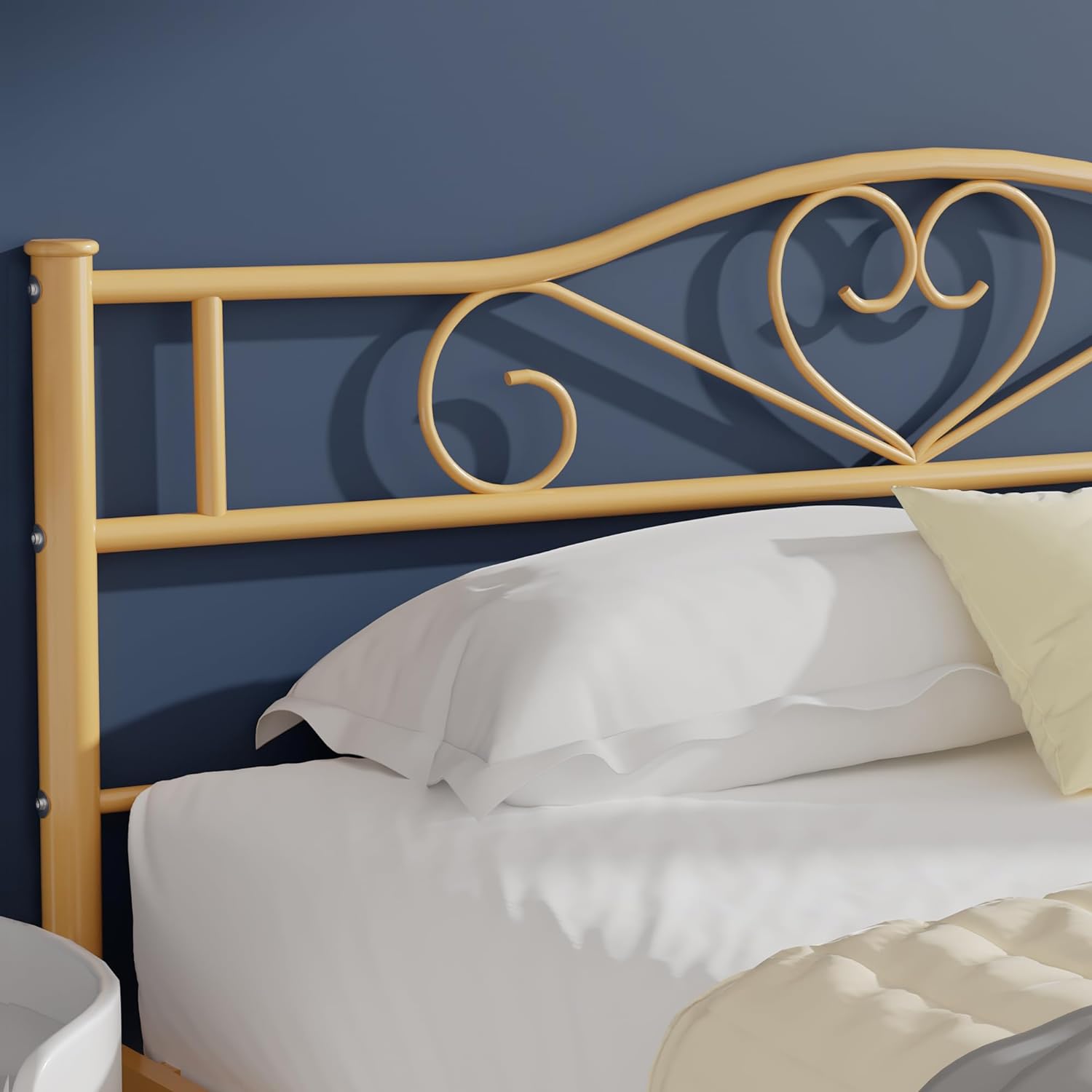 VECELO Metal Platform Bed Frame Mattress Foundation Decorative Headboard & Footboard