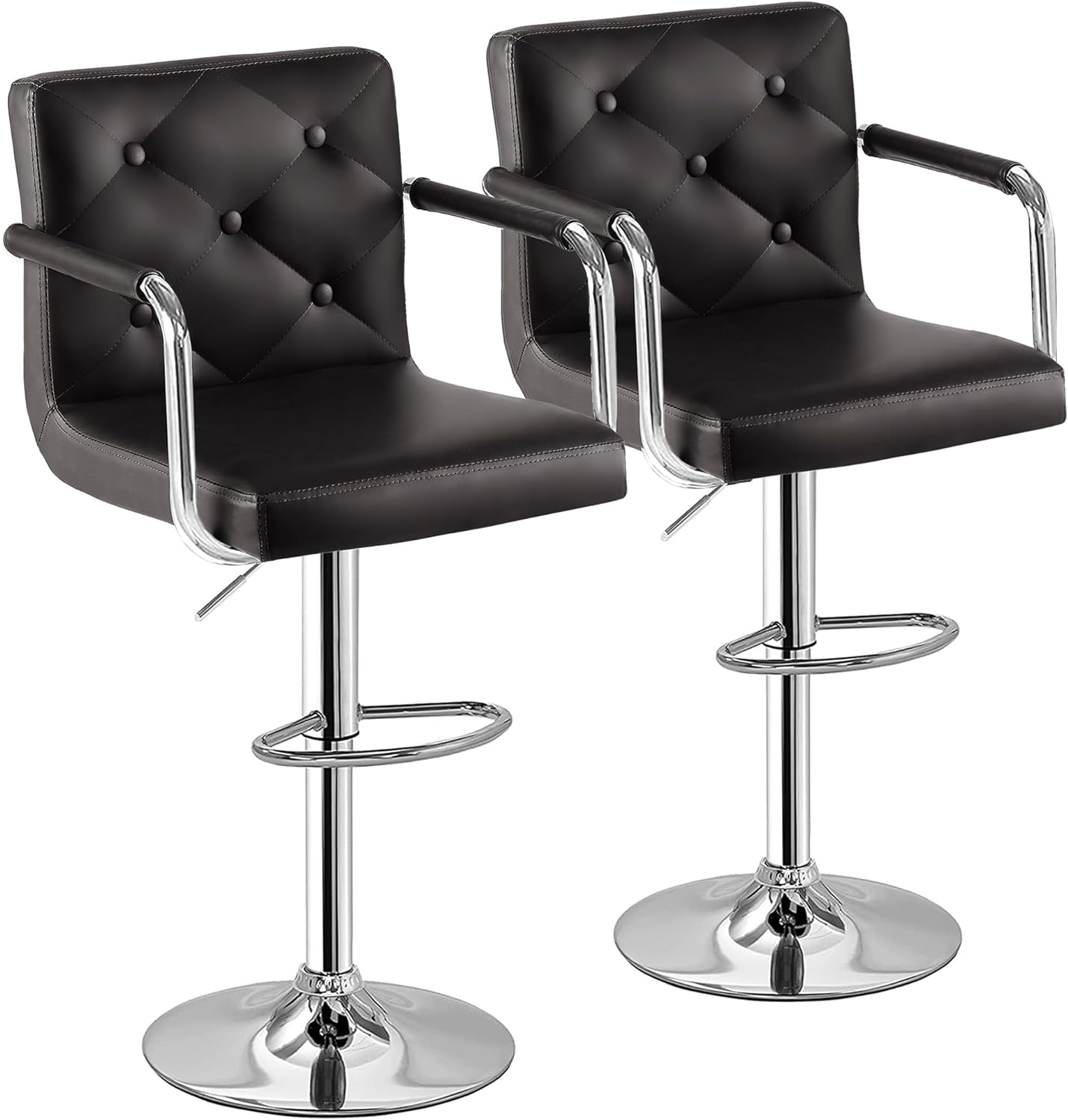VECELO Adjustable Counter Height Bar Stools Set of 2 - VECELO