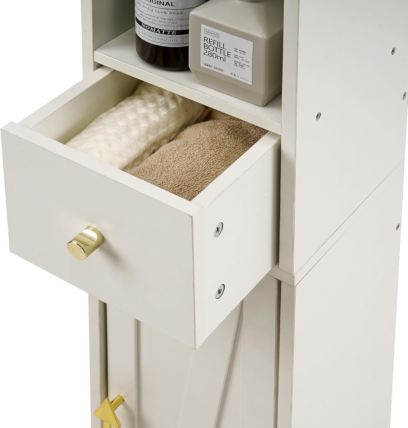 VECELO Tall Bathroom Cabinet with Adjustable Shelves