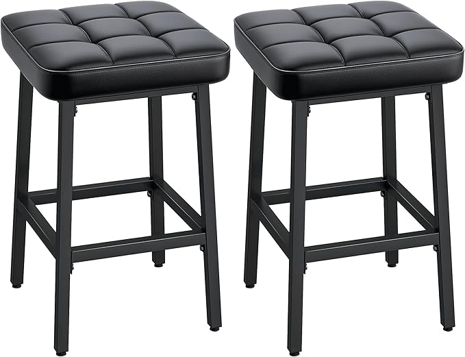 VECELO Modern Counter Height Bar Stools Set of 2