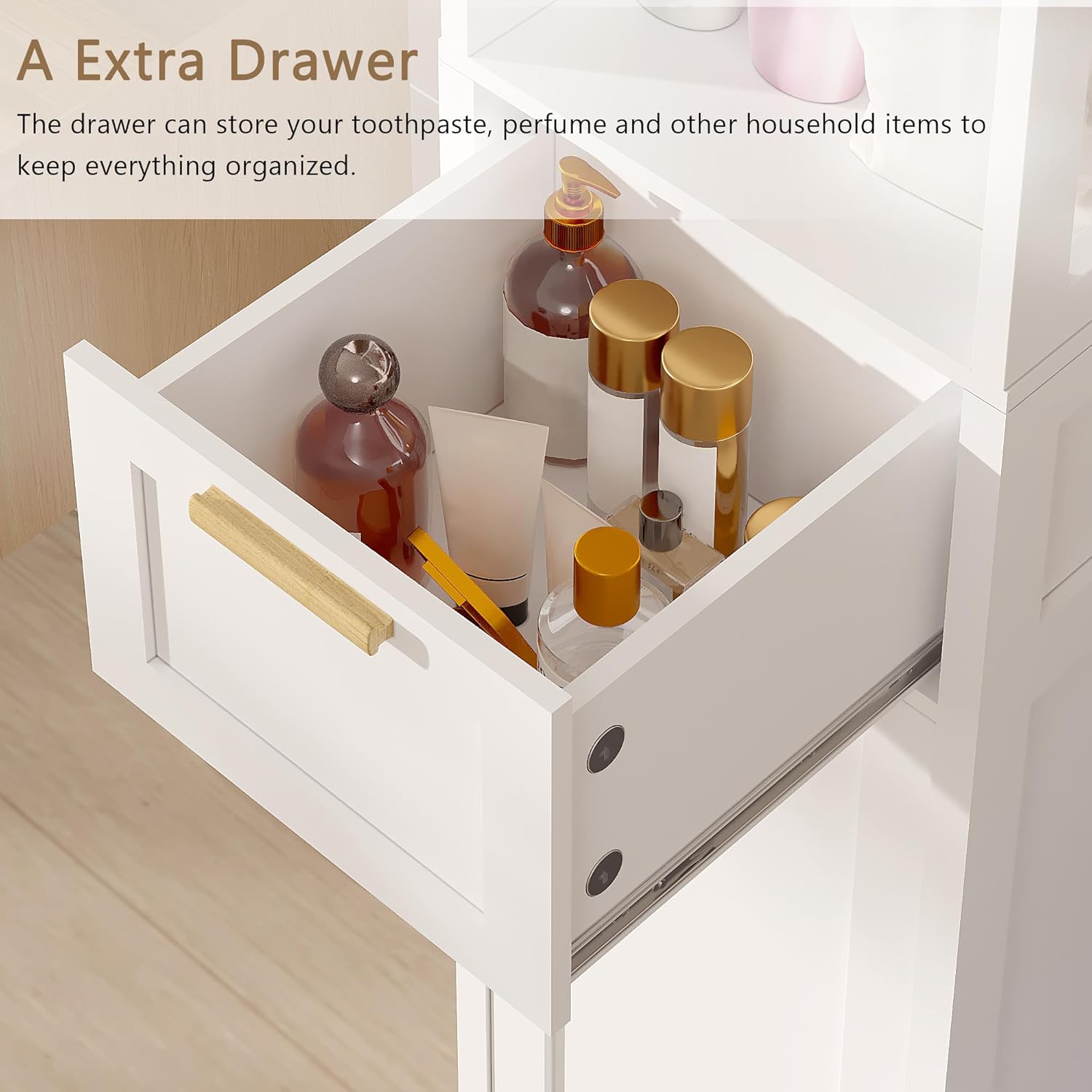 VECELO Tall Tilt Out Laundry Hamper Cabinet with Removable Laundry Basket