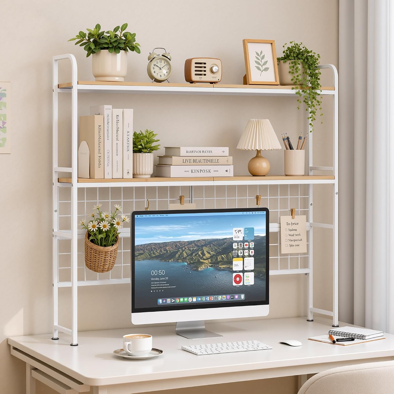 VECELO 2-Tier Desktop Bookshelf