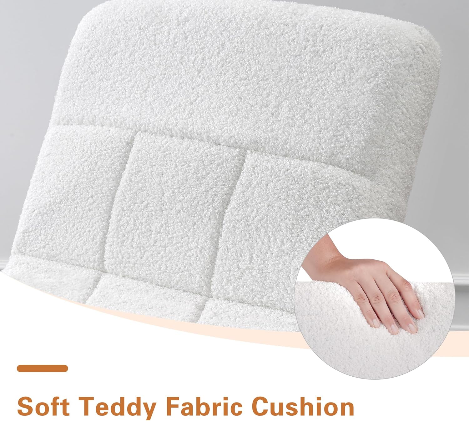 VECELO High Back Nursery Rocking Chair with Foot Rest, Teddy Upholstered Reclining Glider Rocker