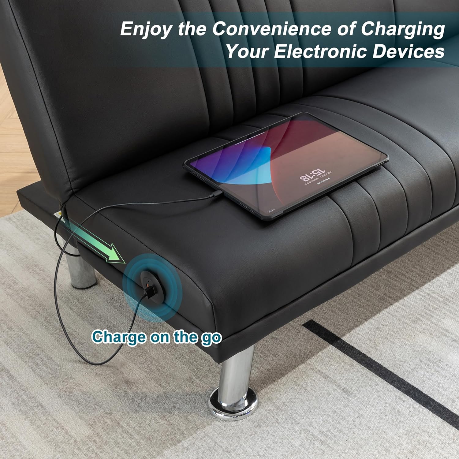 VECELO Modern Convertible Sofa Bed/Folding Sleeper Couch