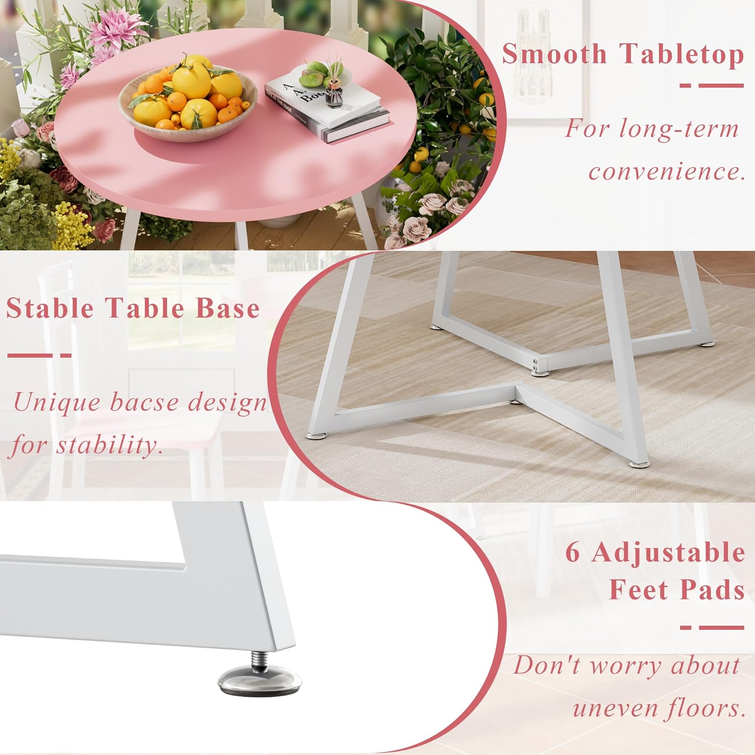 VECELO 3 Piece Kitchen Dining Room Set