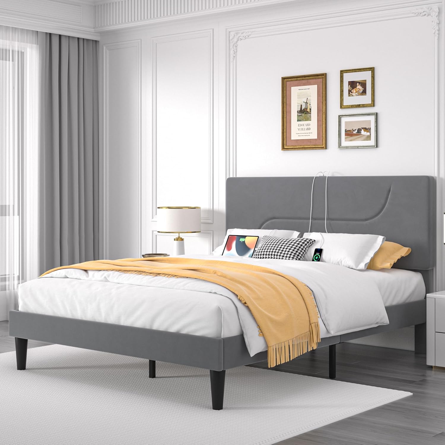 VECELO Bed Frame with LED Lights - VECELO