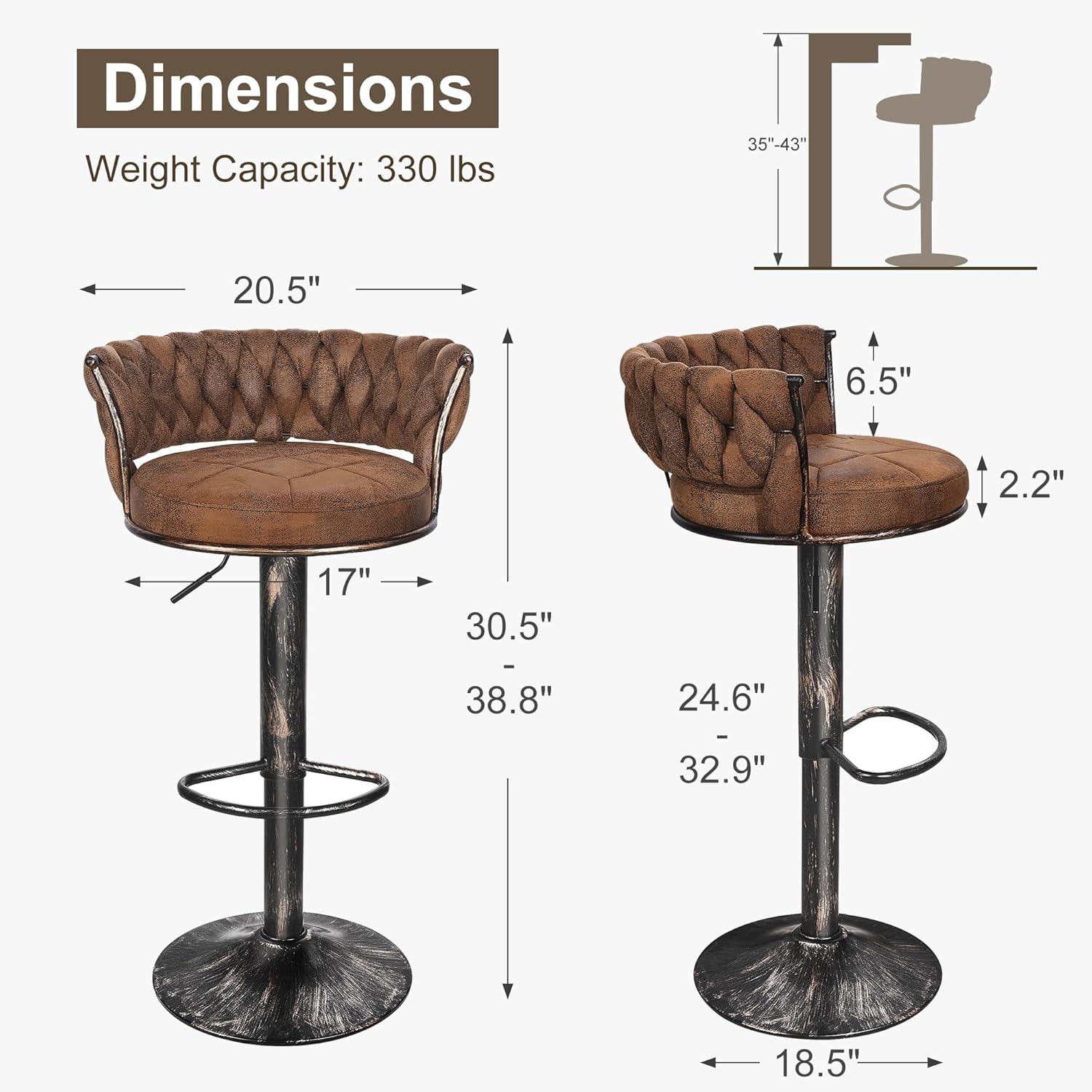 VECELO Bar Stools