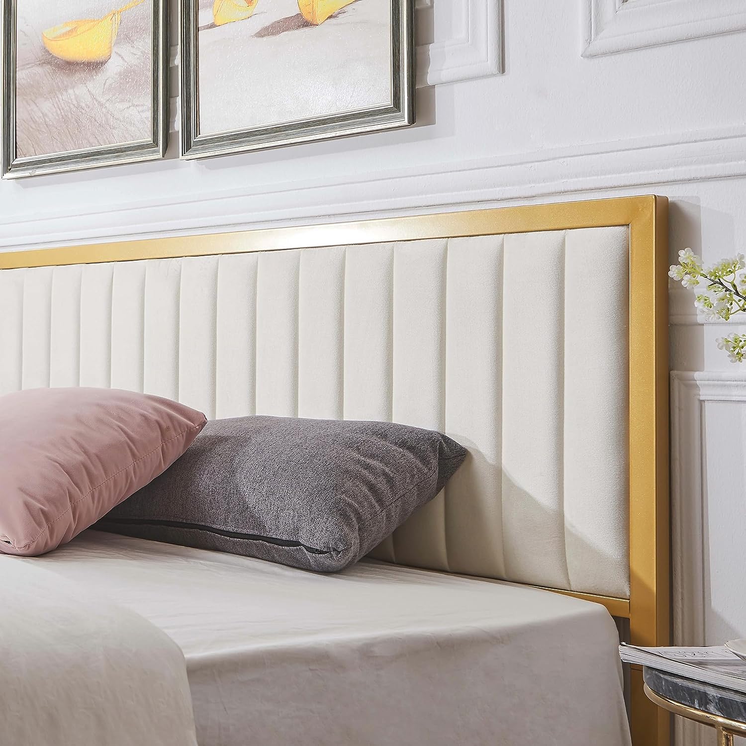 VECELO Bed Frame with Upholstered Tufted Headboard & Footboard - VECELO