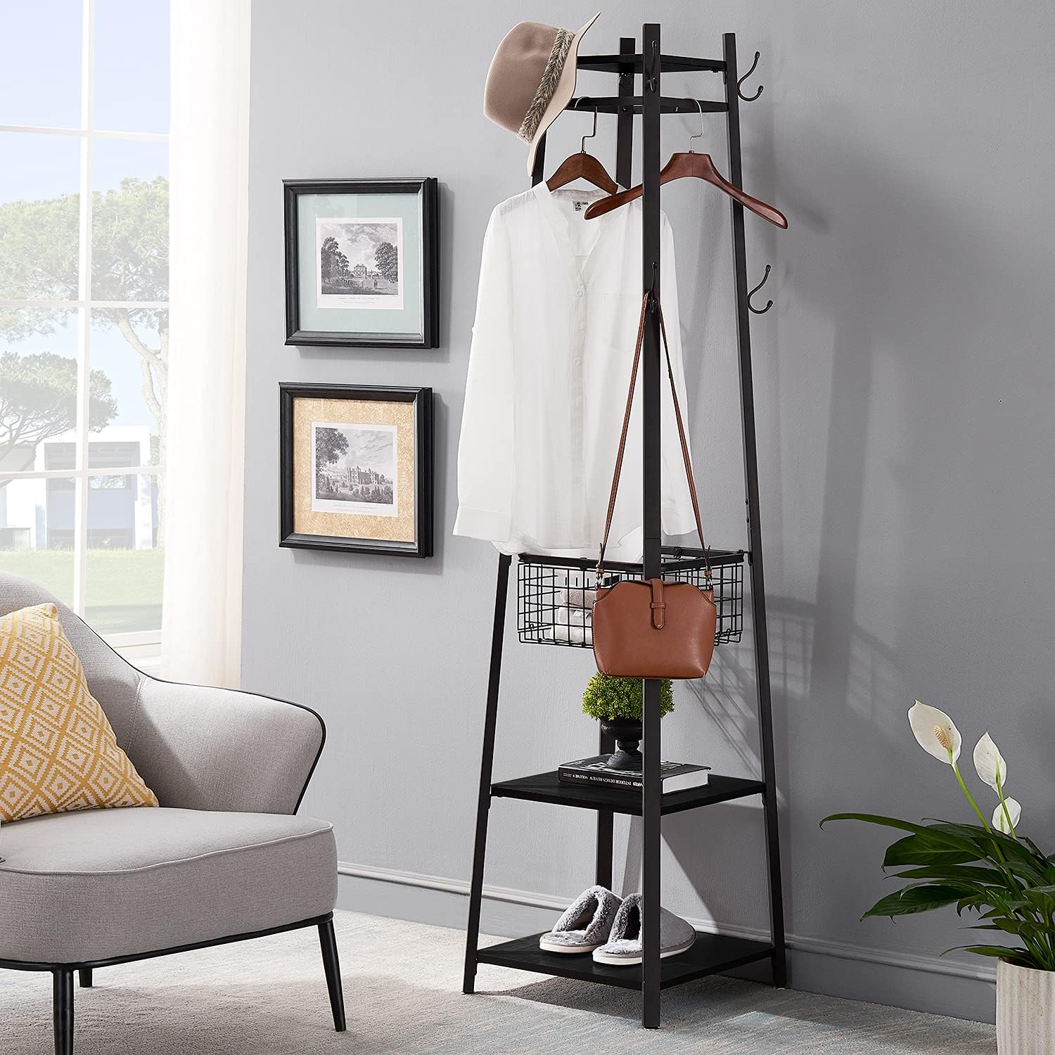 VECELO Coat Rack Freestanding Hall Tree - VECELO