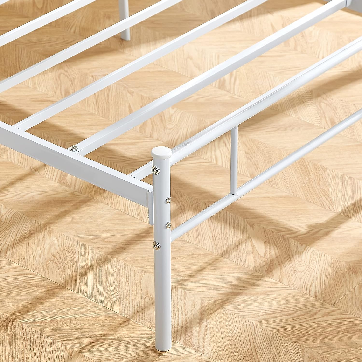 VECELO Modern Metal Bed Frame Mattress Foundation with curve headboard and Footboard