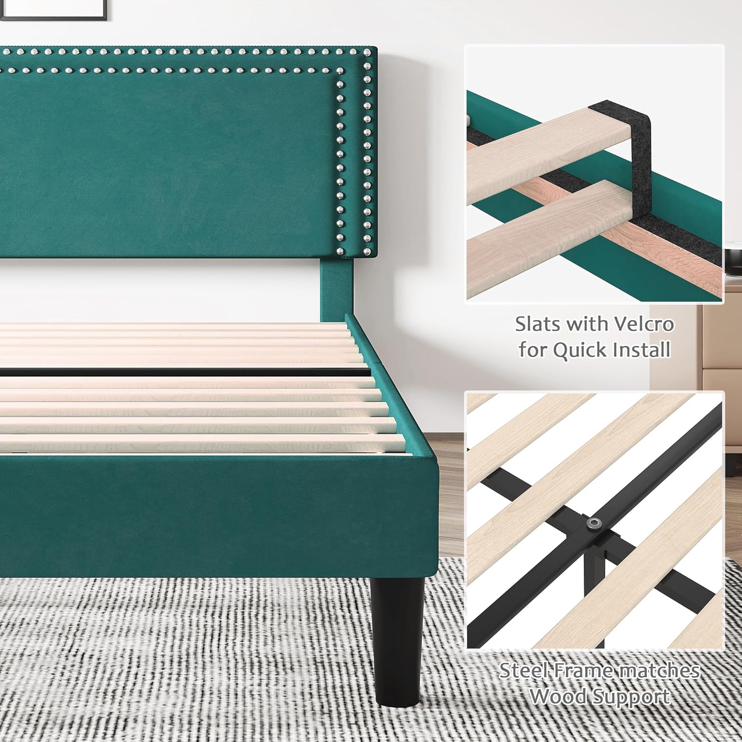 VECELO Modern Platform Bed Frame/Mattress Foundation