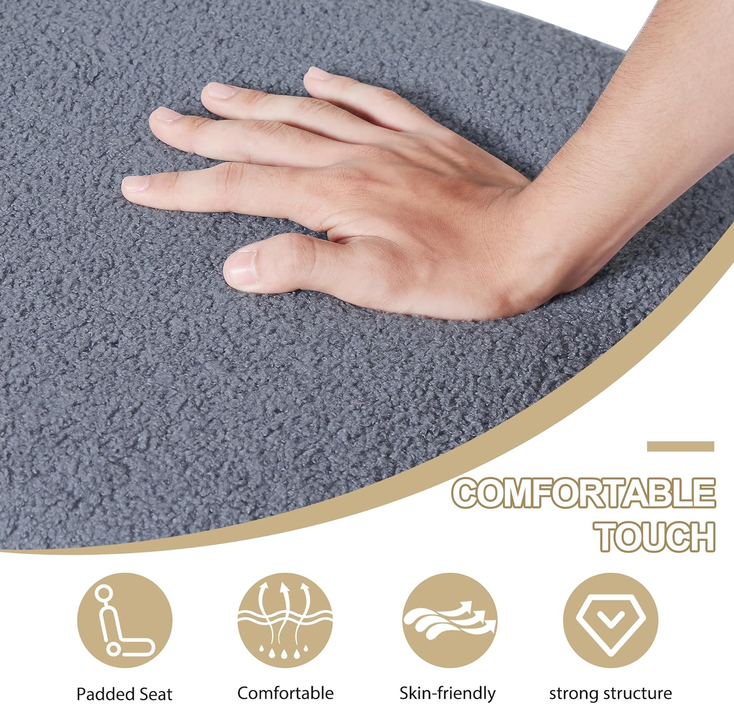 VECELO Faux Fur Comfy Height Adjustable Swivel Armless Home Office Sherpa Chair